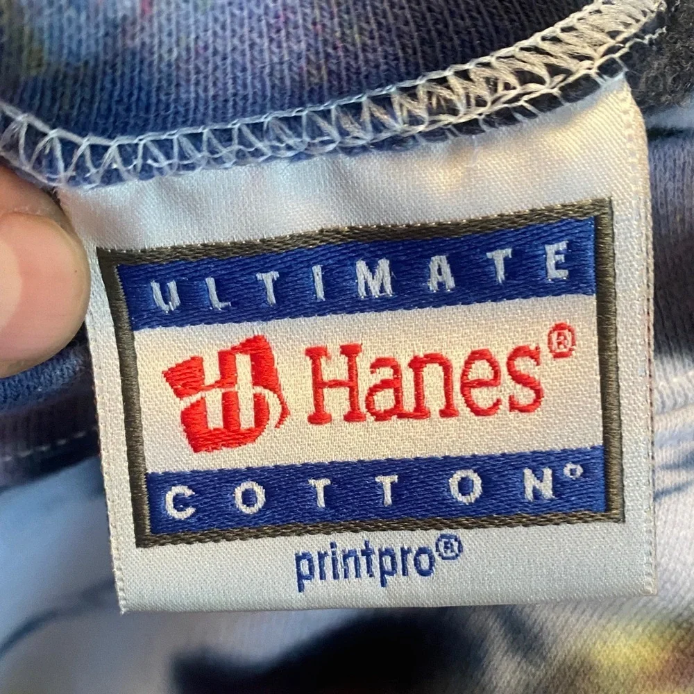 Hanes Yellow and Purple Tie-Dye Crewneck Sweater - Picture 2 of 7